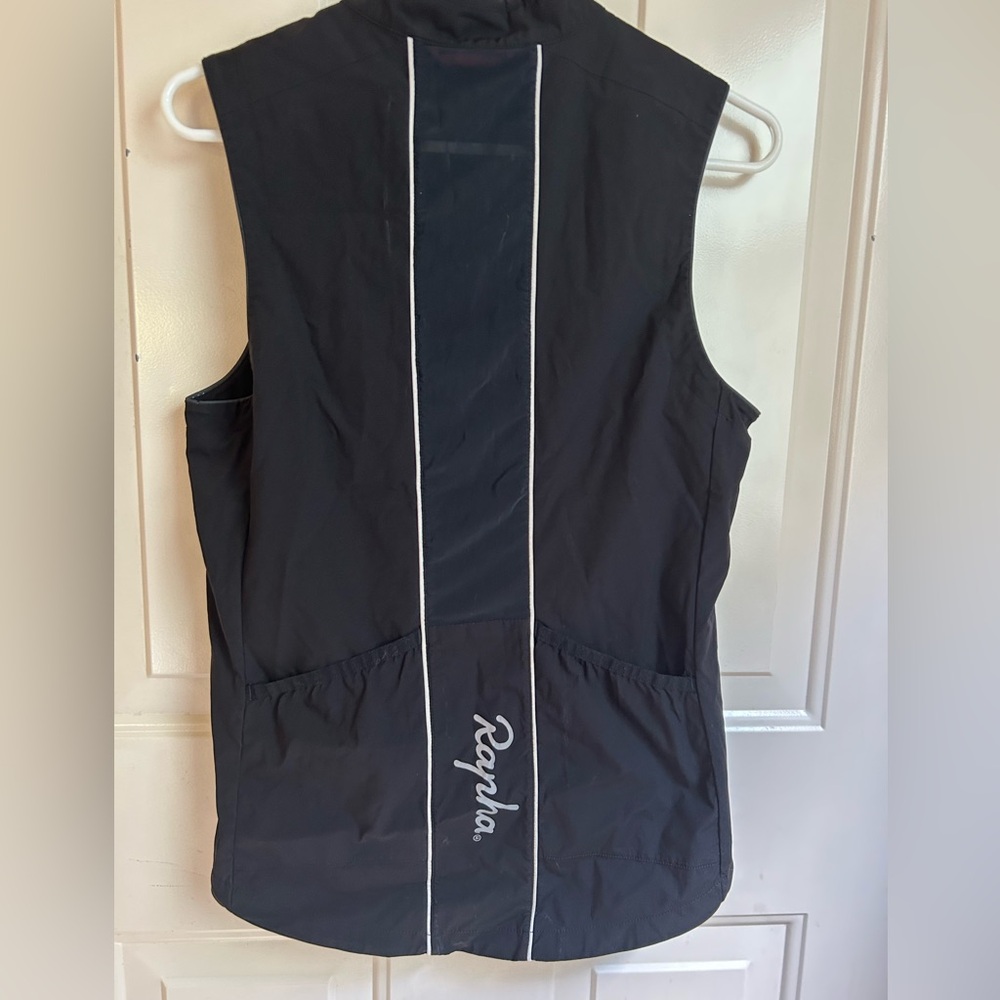 Rapha Black Vest with Pink and White Accents